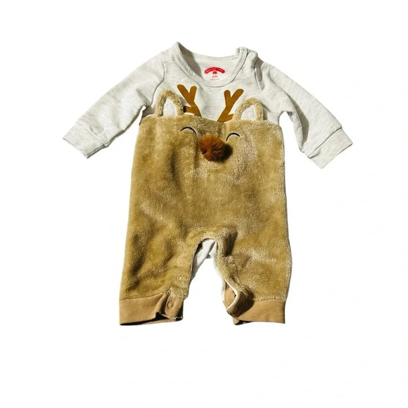 Holiday Time baby size 0/3 Reindeer Romper - Picture 1 of 3
